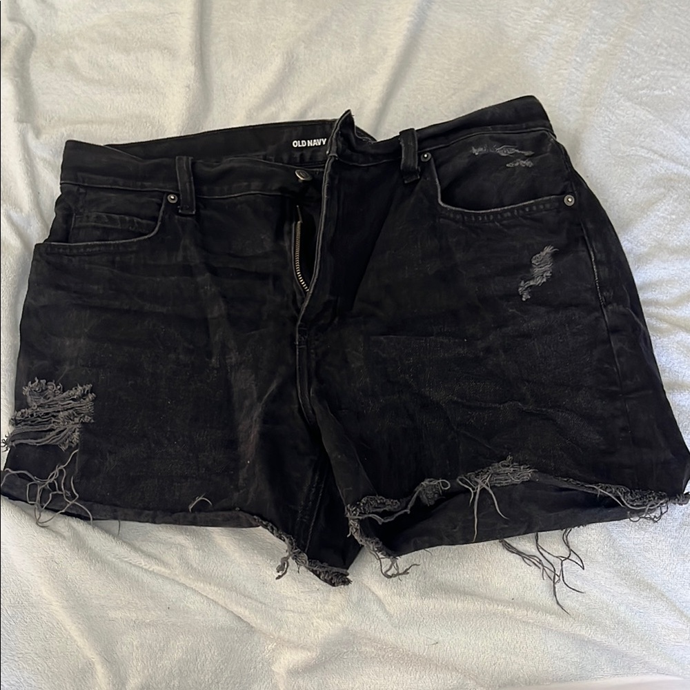 Old Navy Women's Black Distressed Denim Shorts